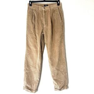 Vintage Dockers Khakis Loose Fit Pleated Cuffed Corduroy Trousers Pants 31/32